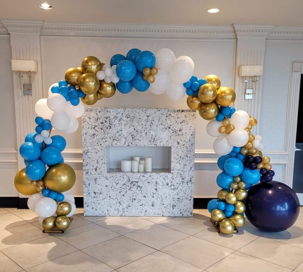 birthday party full-arch balloon decor hamilton inside